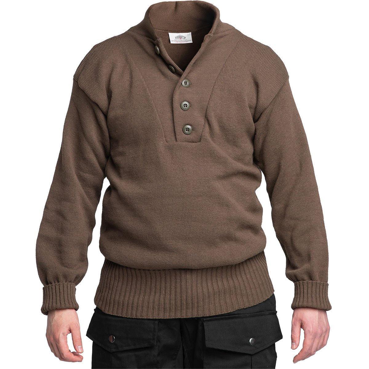 US 5-Button Sweater, OD Brown