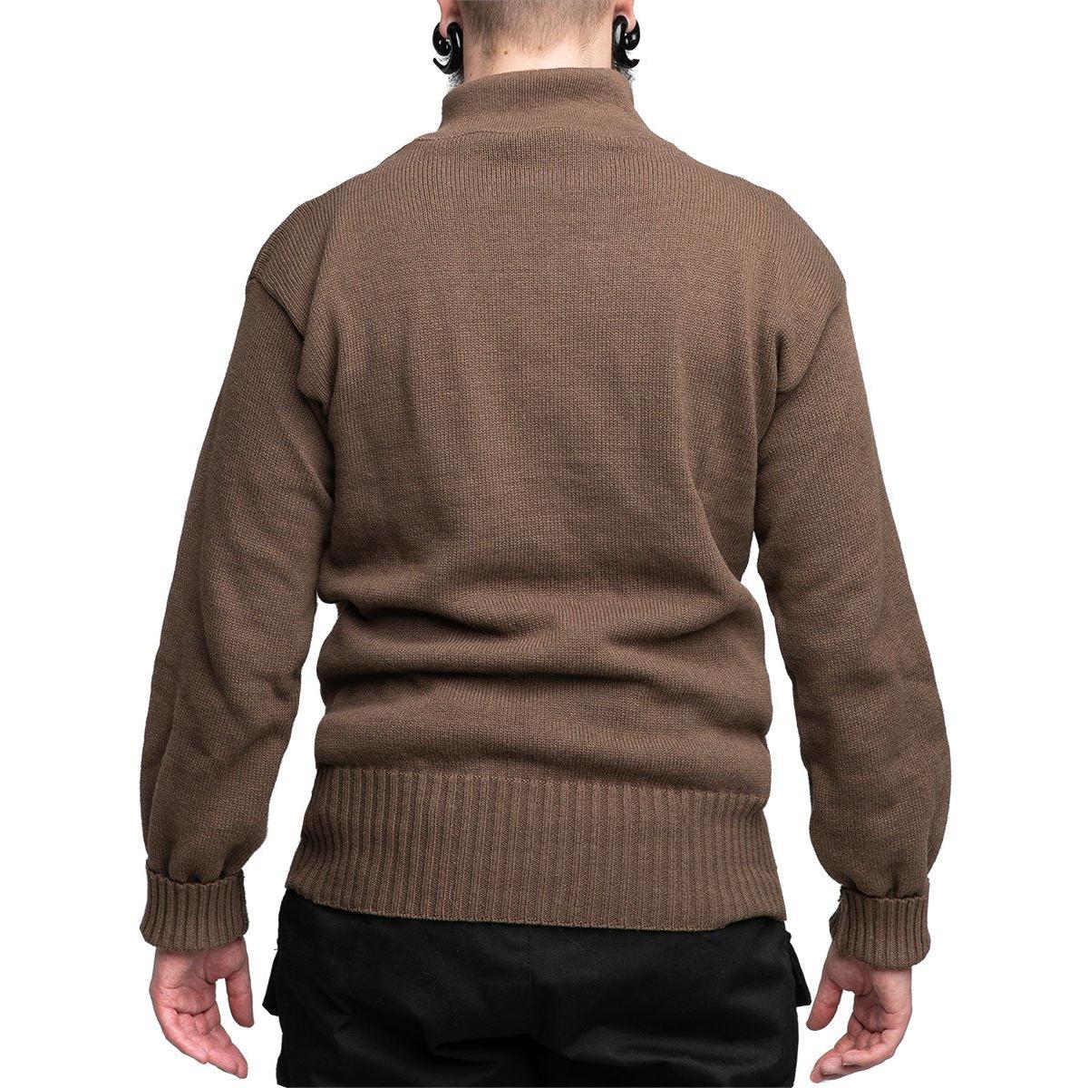US 5-Button Sweater, OD Brown