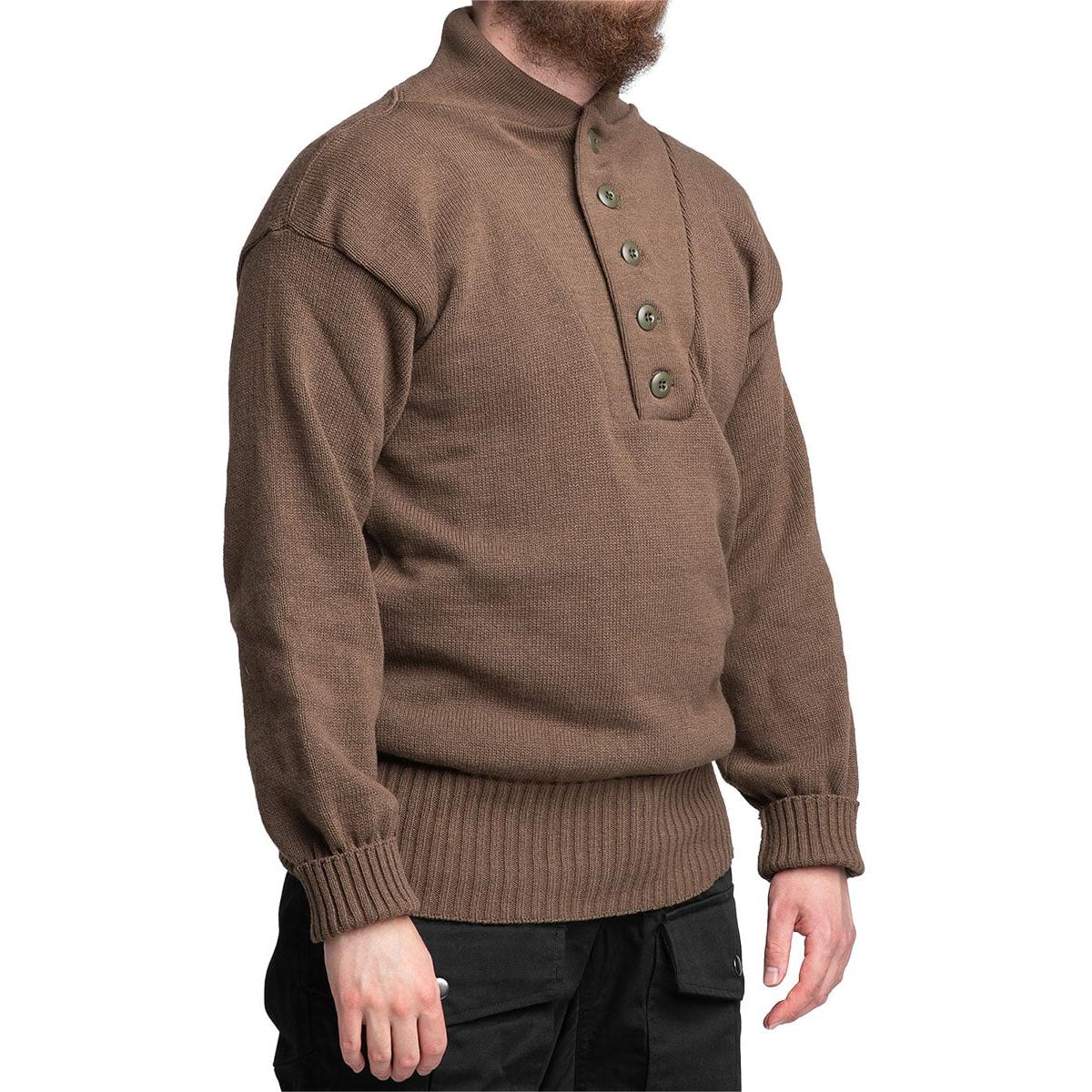 US 5-Button Sweater, OD Brown