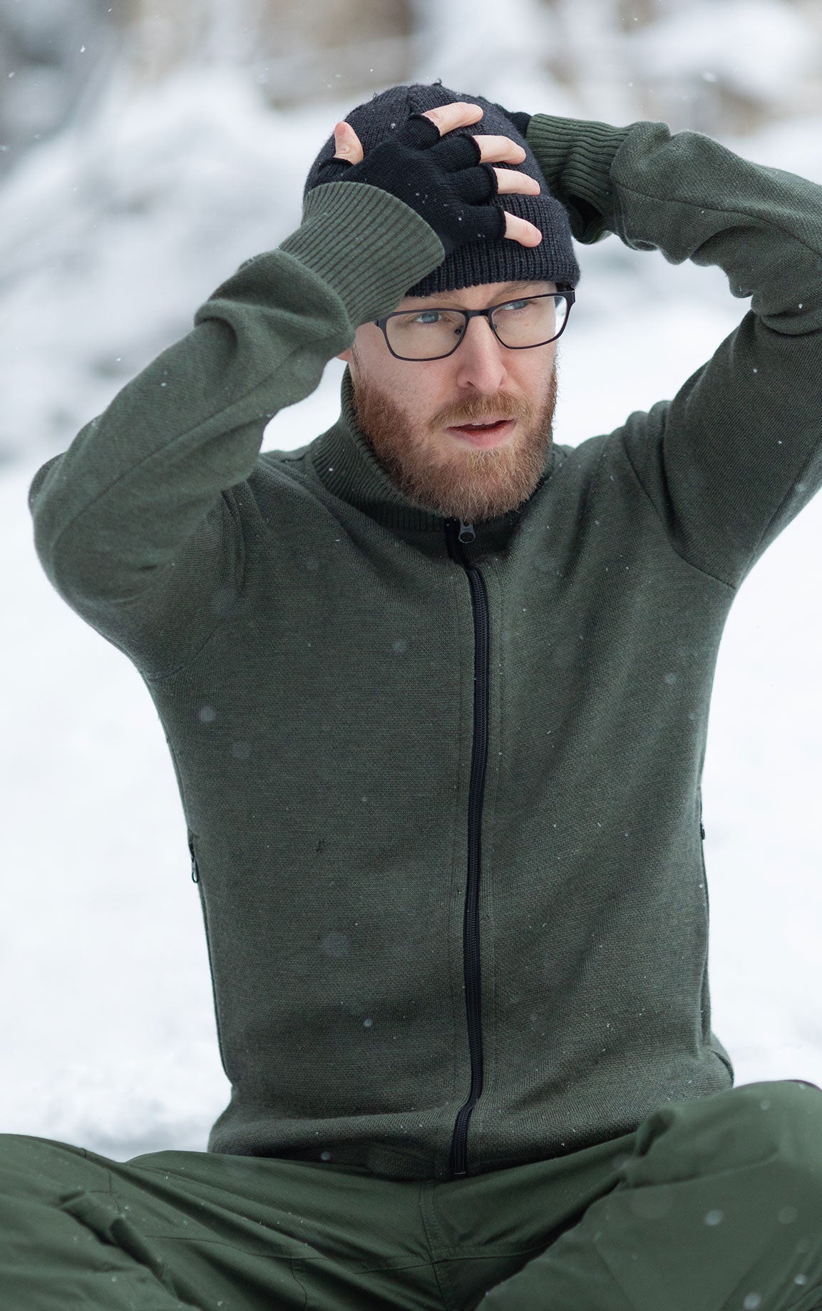 Varusteleka Merinowoll-Pullover mit Reißverschluss