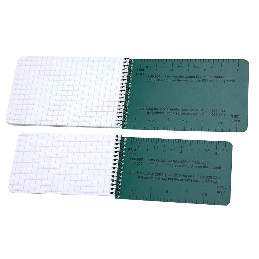 The inside of the front cover features map rulers for 1:25k and 1:50k scale maps.