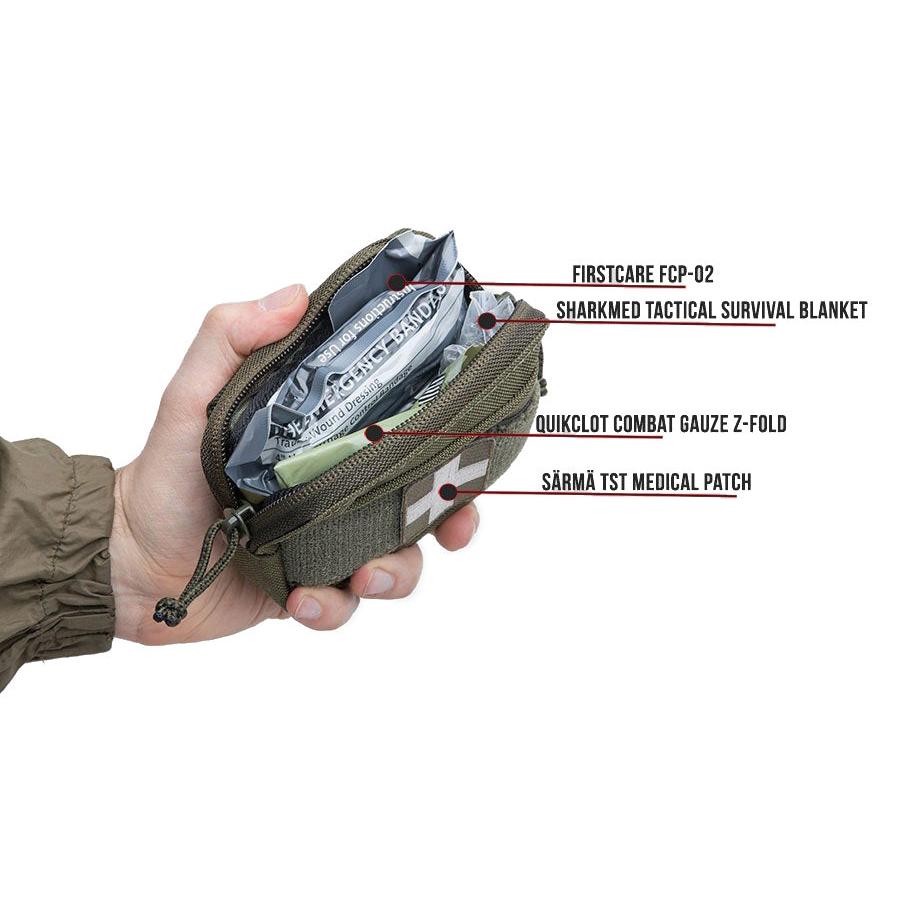 Also functions as a tiny medical pouch.