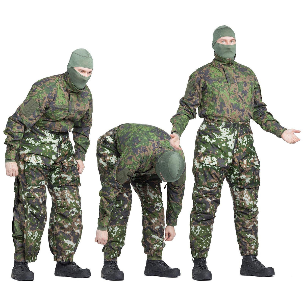 Close the leg zippers from top to bottom and you´re done.
