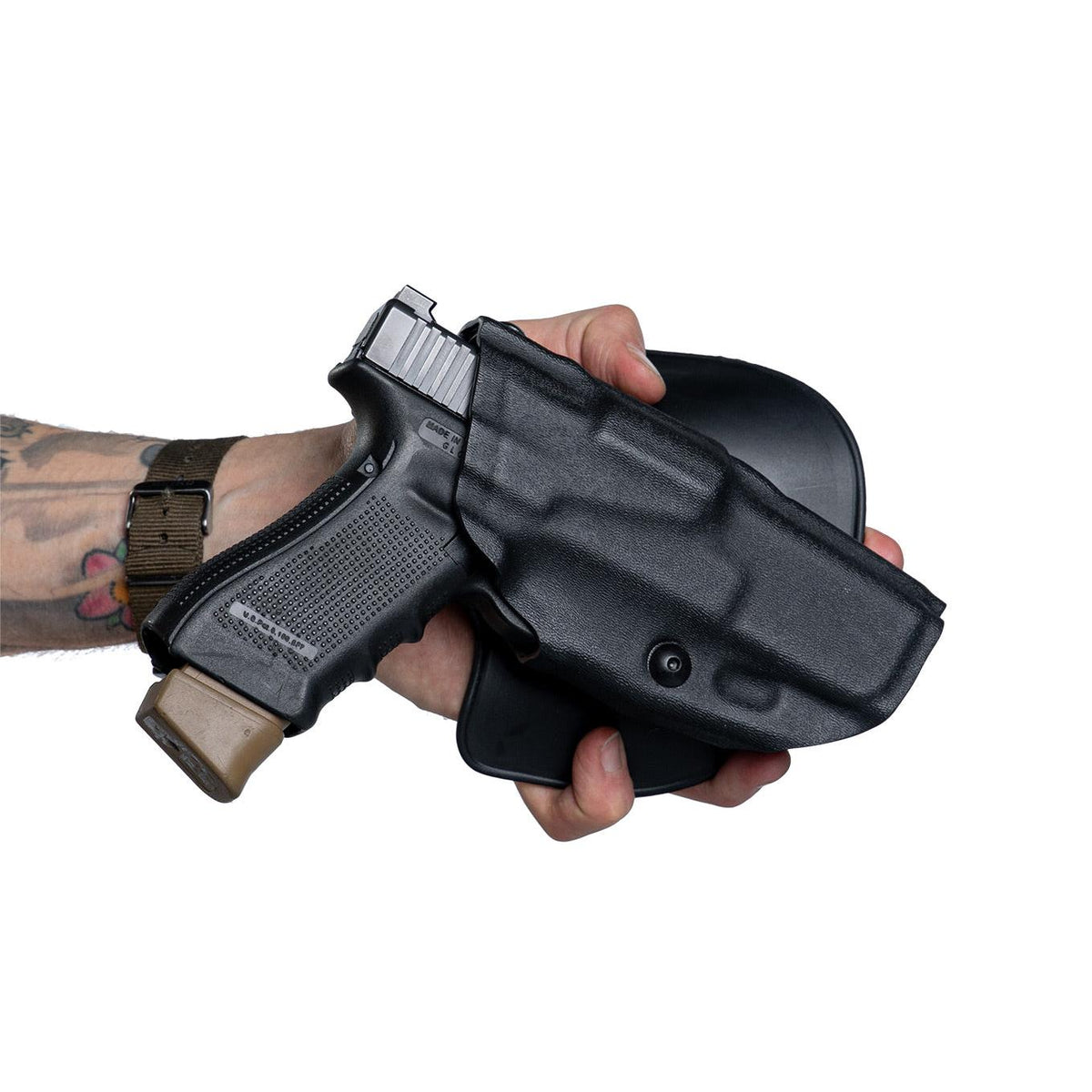 The holsters in stock have a smooth finish unlike in this picture.