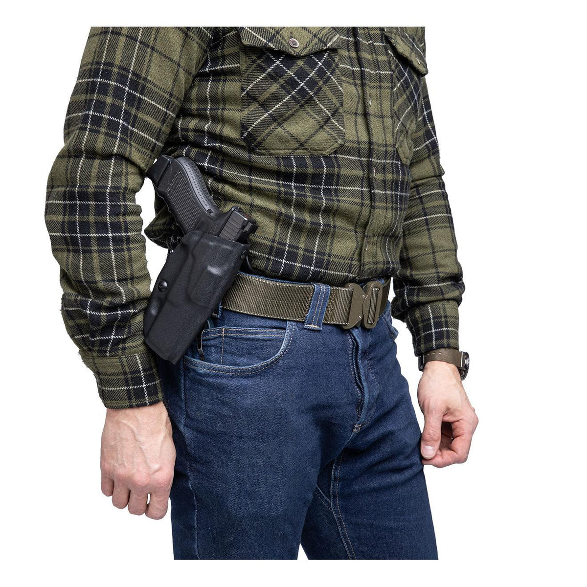 The holsters in stock have a smooth finish unlike in this picture.