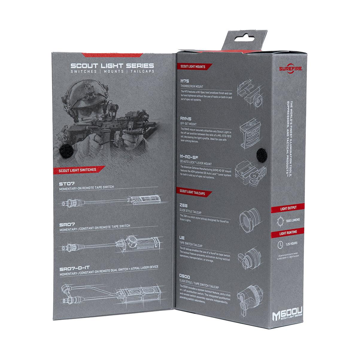SureFire M600U Scout Light Weaponlight, 1000 lm