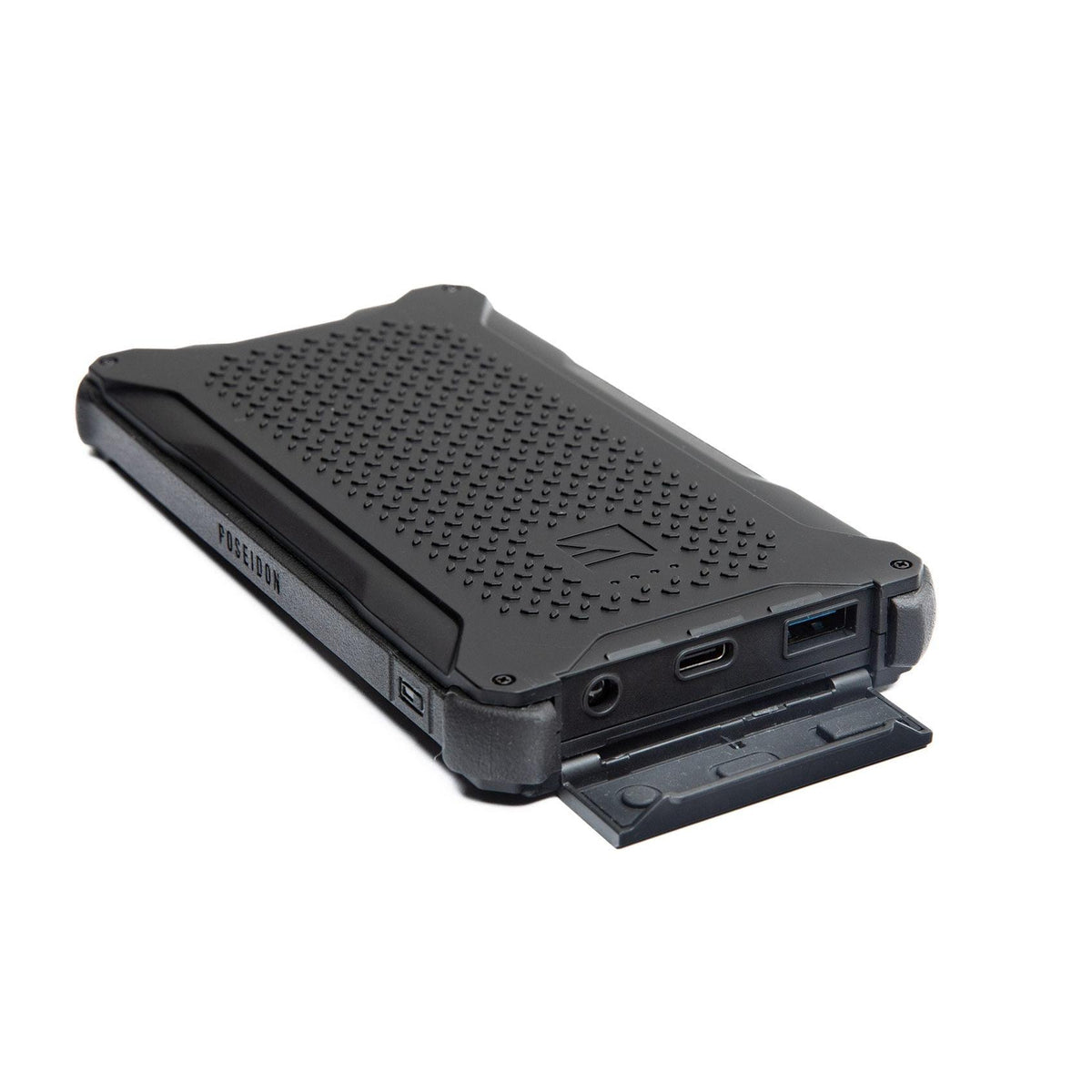 The USB-A and USB-C ports and the flashlight are found underneath the sealed lid.