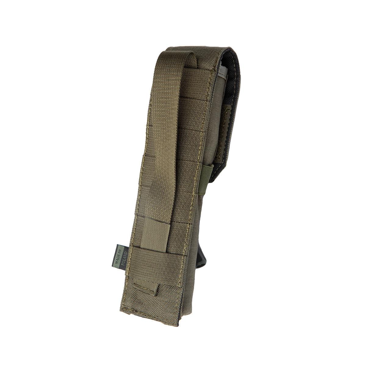 The PALS-compatible straps in the back can be weaved into belt loops as well.