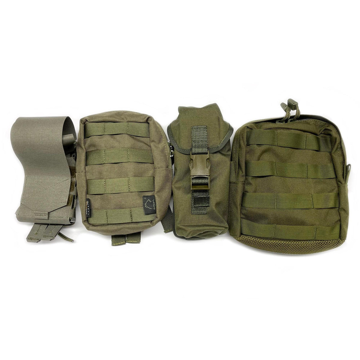 Farbvergleich von MD-Textil, Baribal, Savotta und Blackhawk.