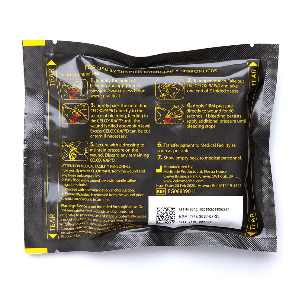 Celox Rapid 150 cm Z-Fold hemostaattiside