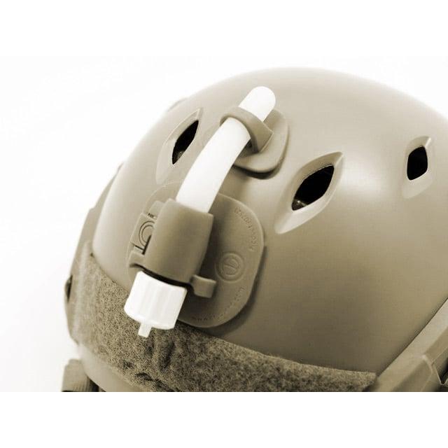 Two part attachment means the light stick will conform to the shape of your gear.