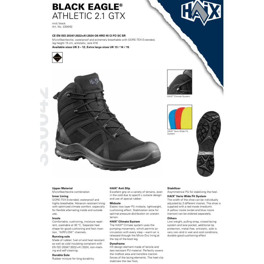 Haix Black Eagle Athletic 2.1 GTX Mid
