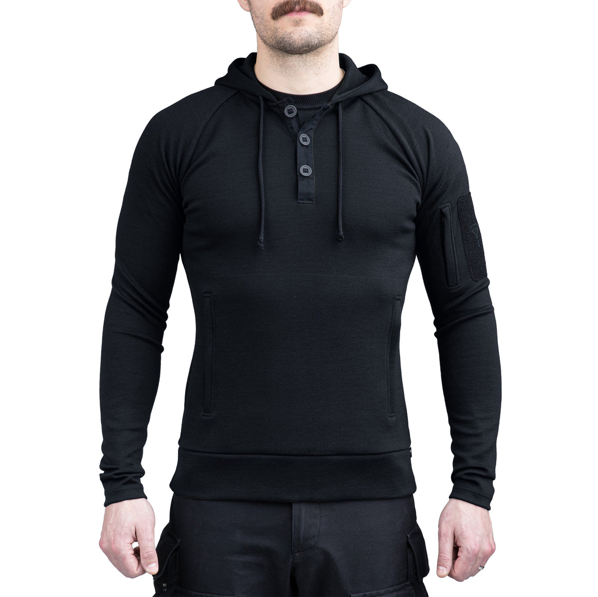 Varusteleka Wełna Merino Bluza z kapturem zapinana na guziki 