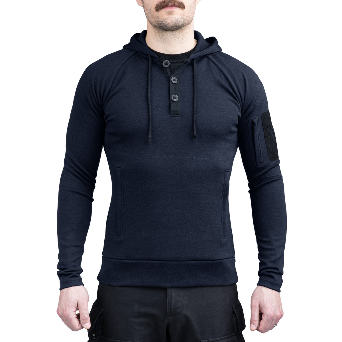 Varusteleka Wełna Merino Bluza z kapturem zapinana na guziki 