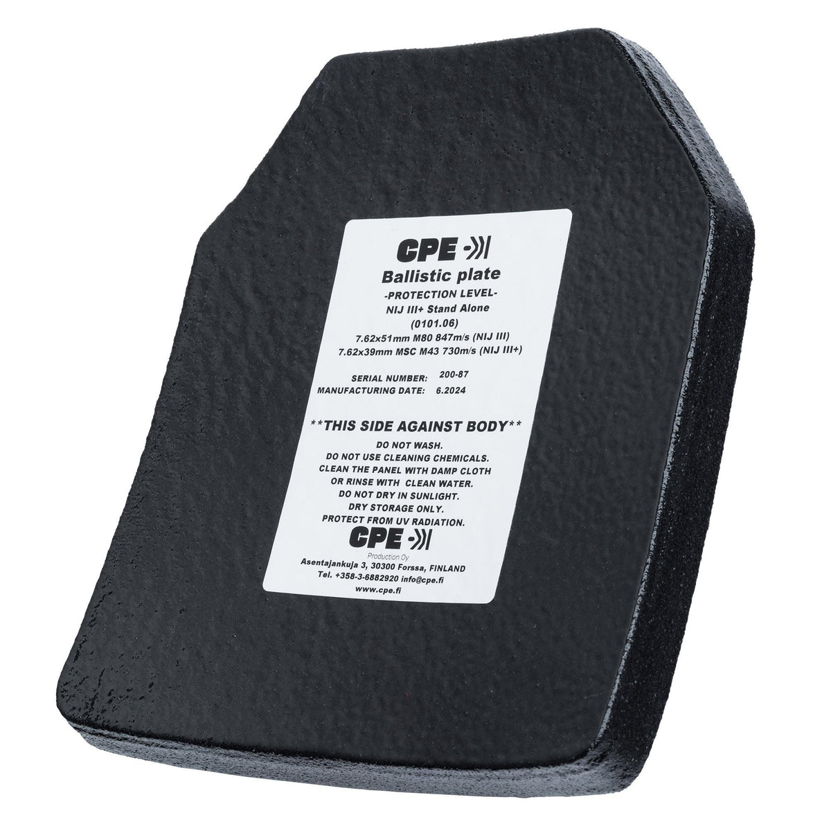 CPE Lightweight Armor Plate, NIJ III+  