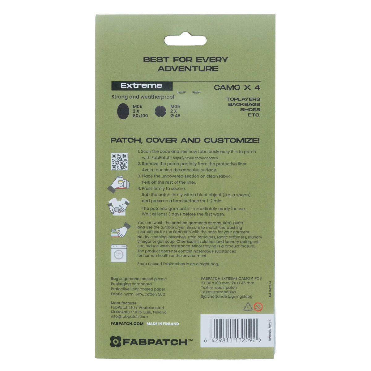 FabPatch Extreme Camo Textile Repair Patch