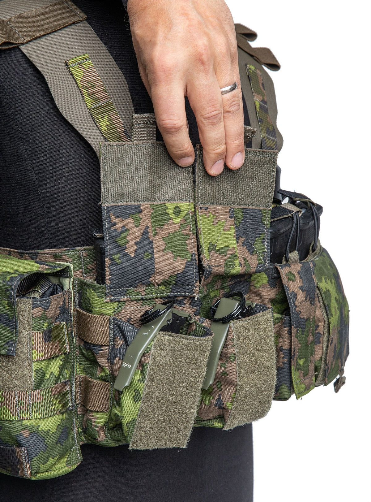 Frag pouches on the front.