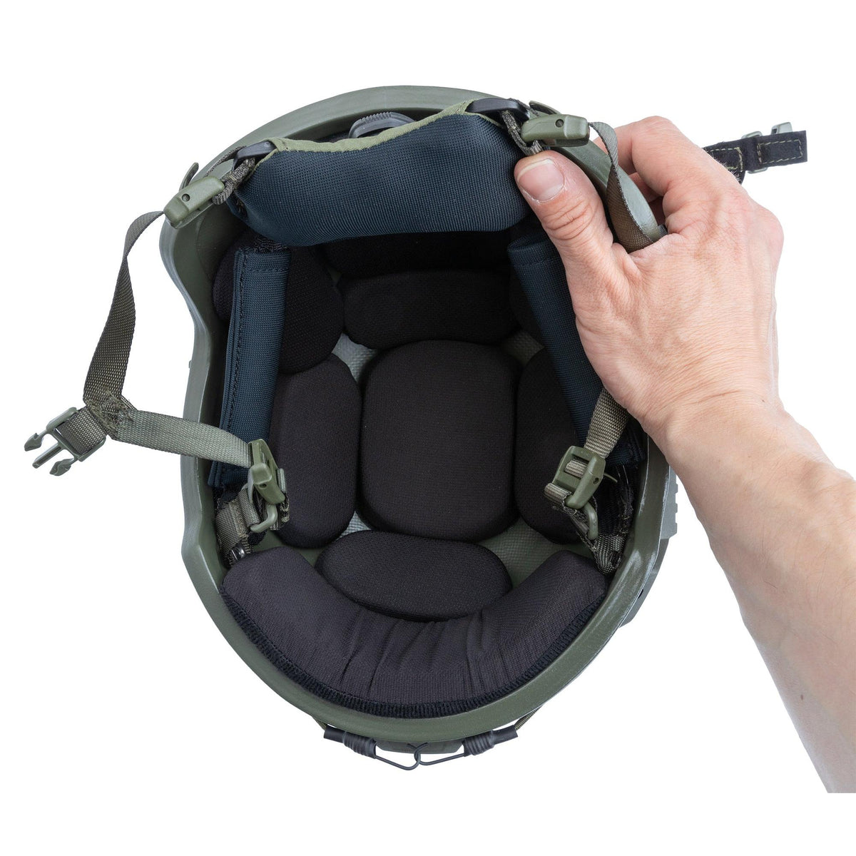 The memory foam pads provide a precise fit while avoiding pressure points; and they improve blunt trauma protection.
