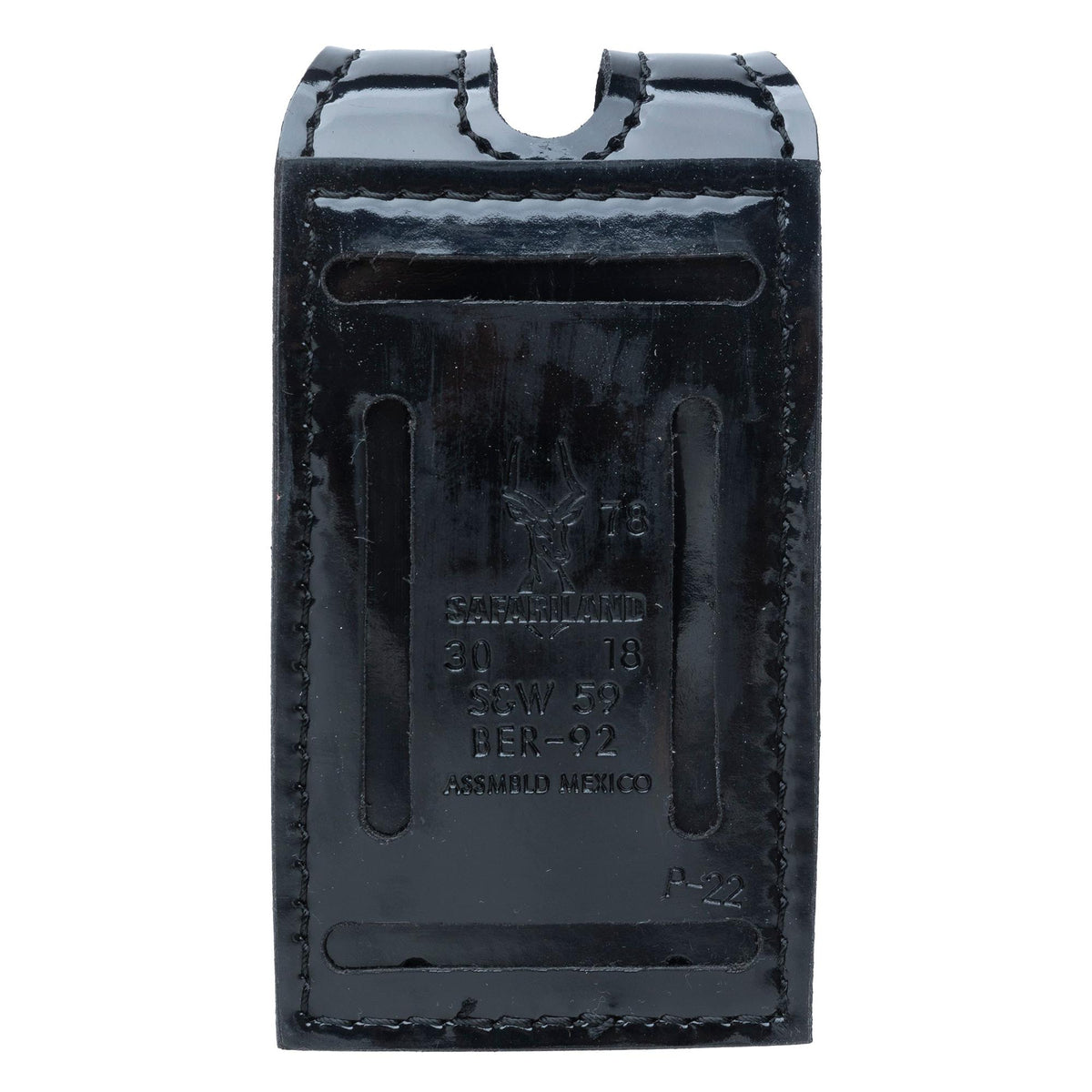 Safariland 78 Slimline  Double Pistol Magazine Pouch, Size 6, High Gloss Black, Unissued
