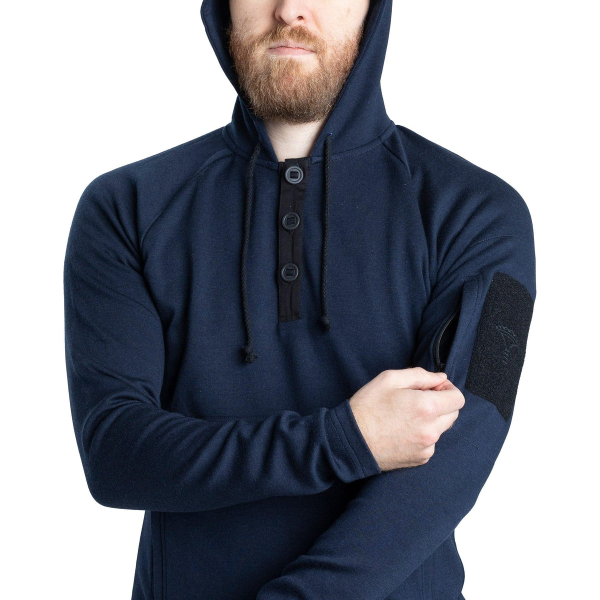 Varusteleka Wełna Merino Bluza z kapturem zapinana na guziki 