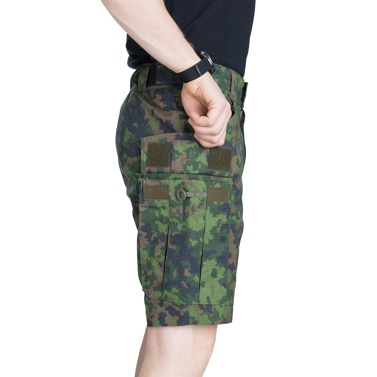 Large cargo pockets with a velcro and button closure