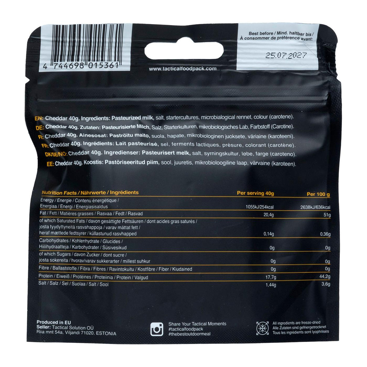 Tactical Foodpack Gefriergetrockneter Käse