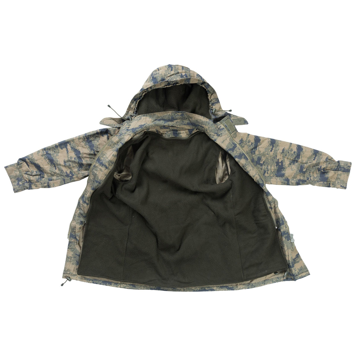 The liner and the hood are both attached with a zipper