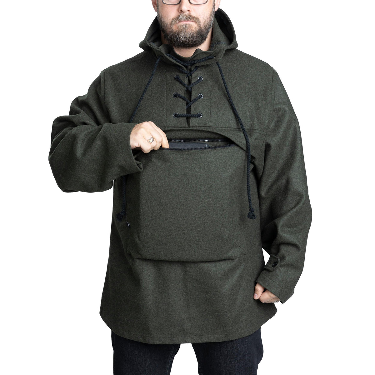 Very spacious zippered kangaroo pouch that will fit everything you need; even a SAPI plate.