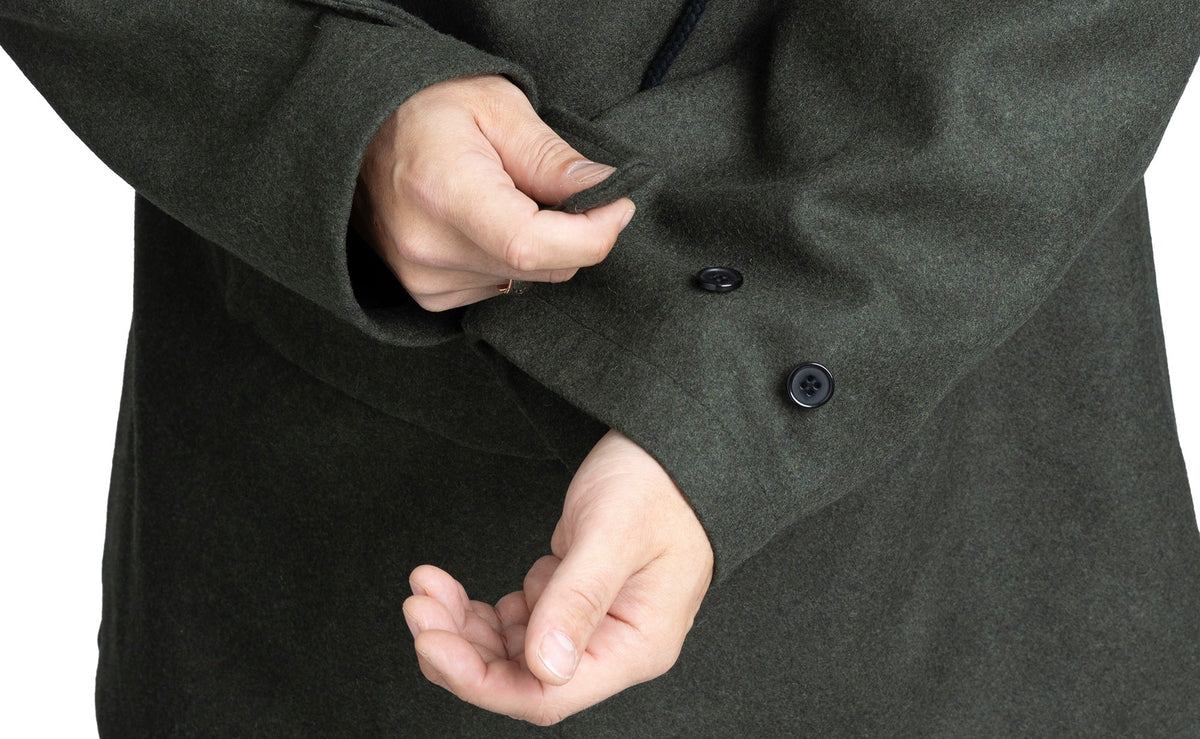 The cuffs have button adjustment.