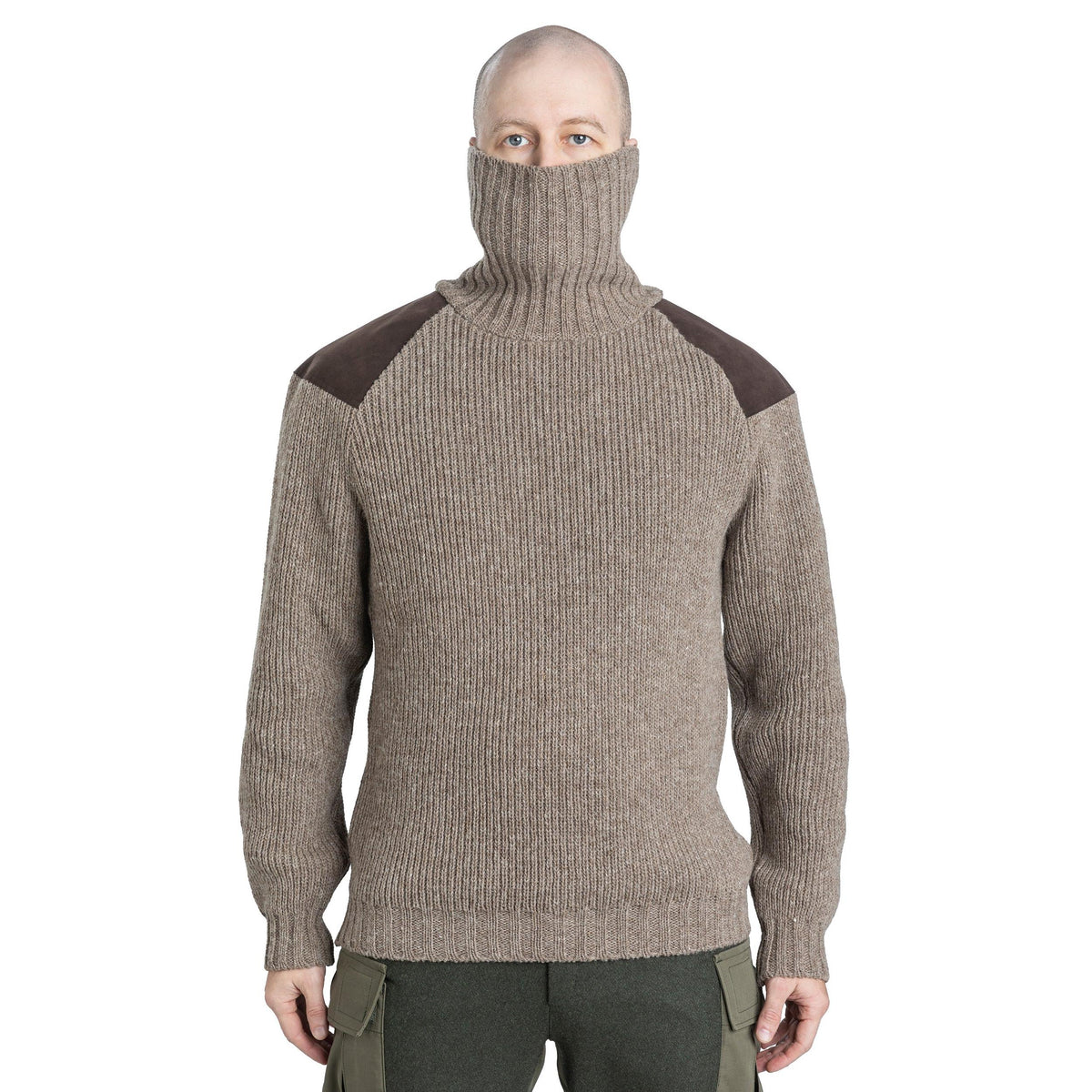 The sleeves; hem; and collar unfolded