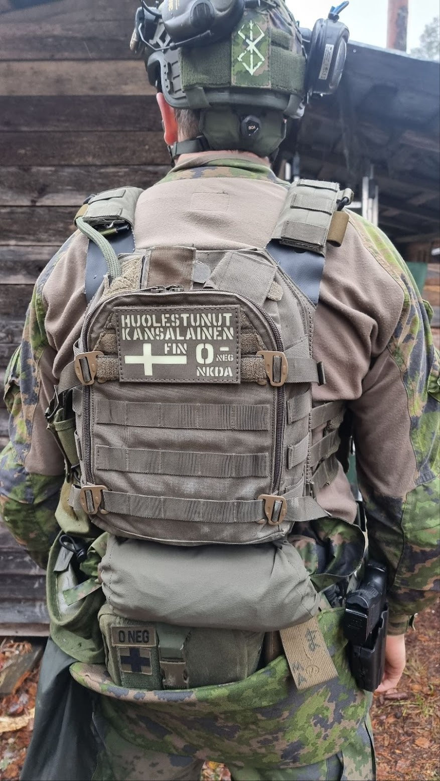 Size X-Large FDF M13 Rain Jacket inside the Jacket Stash Pocket.