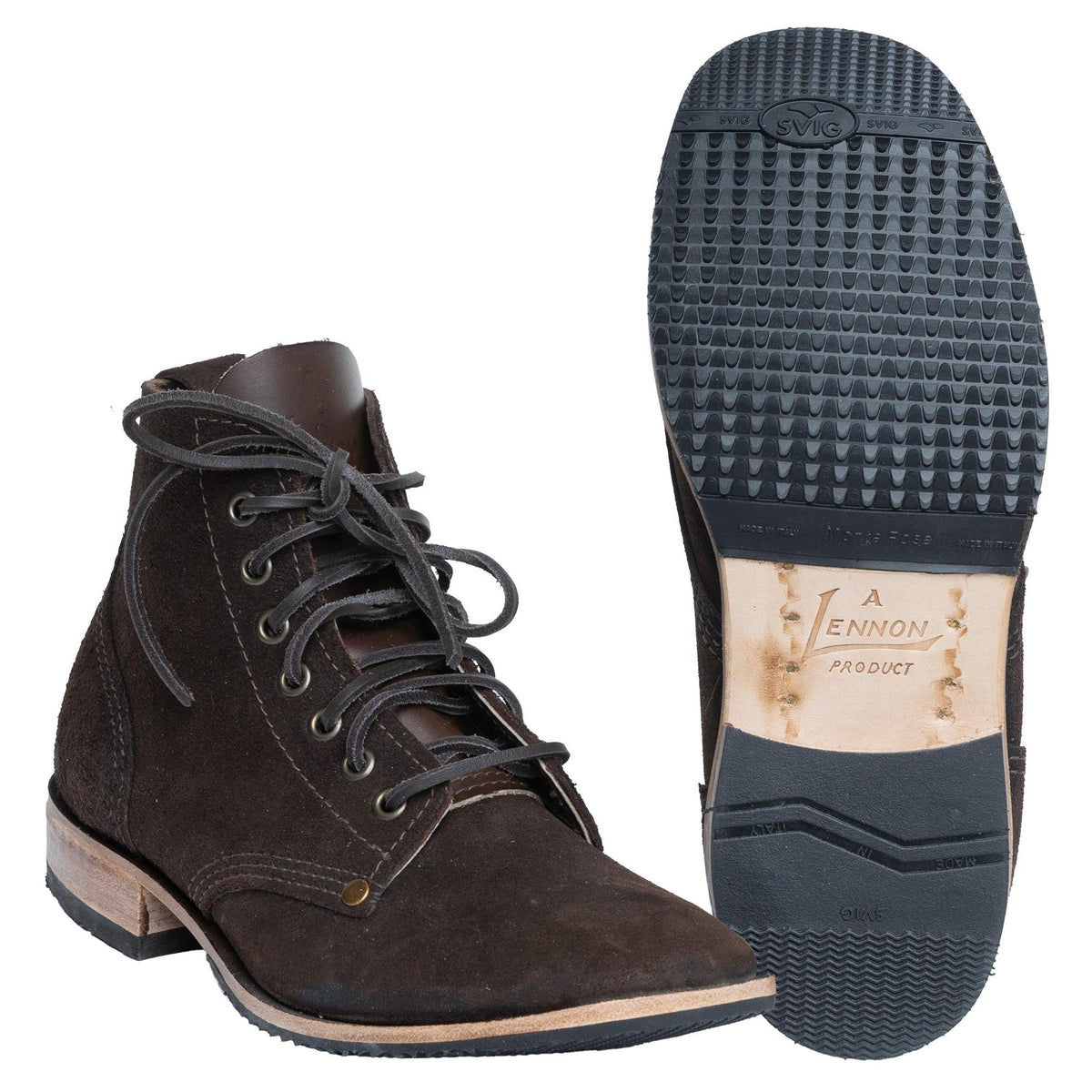 William Lennon B5 Stiefel, Dunkelbraun, Einlagige Sohle
